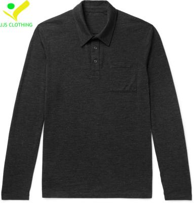 China High Quality 100% Polyester Long Sleeve Anti-Wrinkle Tank Top Mens Golf Polo Shirts for sale