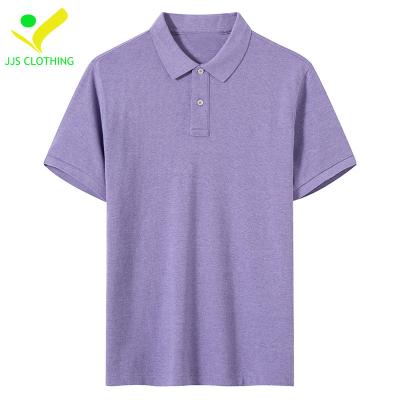 China Hot Selling Purple Short Sleeve Anti-wrinkle Cotton Pique Fiber Man Golf Polo Shirts for sale