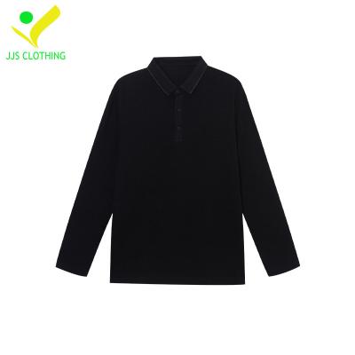 China New Technology High Quality Anti-wrinkle Black Cotton Man Long Sleeve 100% Golf Polo Shirt for sale