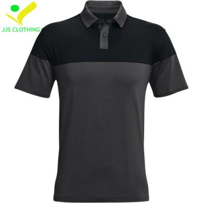 China Custom Colorblocked Anti-wrinkle Mens Polo Shirts for sale