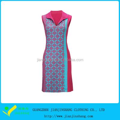 China Plus size full size sublimation printed polyester dress for golf sports wholesale for sale