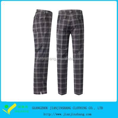 China 100% Polyester Custom Check Fitness Golf Pants Antibacterial for sale