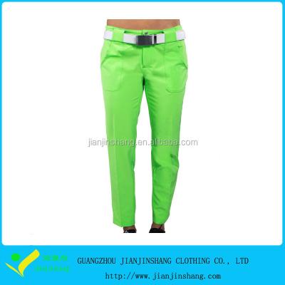 China Lemon Green Color Mens 96% Polyester 4% Spandex Anti-pilling Golf Pants for sale