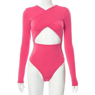 China Fashion Sexy Hollow Out Bodysuit Long Sleeve Bodysuit Shapewear Underwear For Women Body Shaper for sale