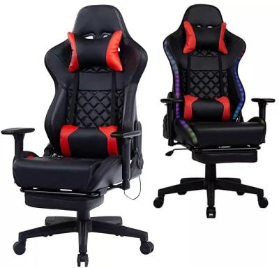 China OEM (Height) Ergonomic Massage Silla Gamer PC Desk Swivel New Hot-selling RGB LED Adjustable Design Racing Gaming Chair for sale