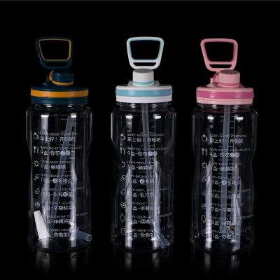 China Hot Sustainable Custom Transparent Sports Water Bottle 2L Fitness Plastic Water Bottle For Outdoor Gym Exercise for sale