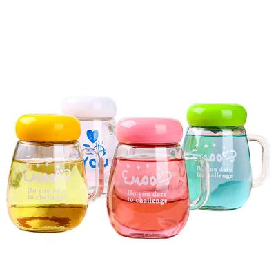 China Cute Outer Bottle Borosilicate Glass Viable Displacement Cute Clear Bottle With Filter Coffee Tea Cup Drinkware Glass Cup for sale