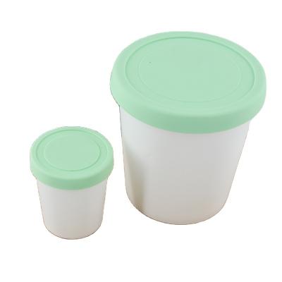 China Wholesale Biodegradable Reusable Custom Freezer Storage Tubs 1L BPA Free Ice Cream Container With Silicone Lid for sale