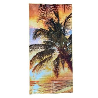 China 70*140cm recycled sublimation printed wholesale towel customized viable logo cotton towel beach towel for sale