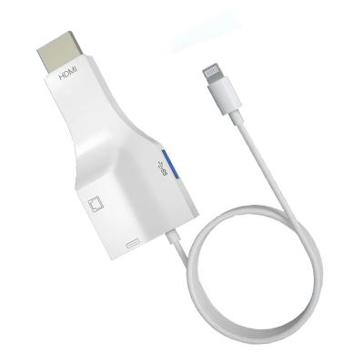 China 2021 Hot Selling HDTV Wire Dongle IOS Mirroring To TV Screen RJ45 USB3.0 Cable SZ2302 for sale