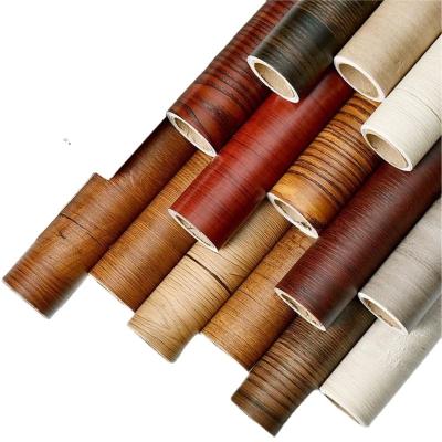 China Popular Wholesale 3D Grain Self-adhesive Waterproof Modern Wood Rolls Wallpaper Sticker Decorative For Living Room for sale