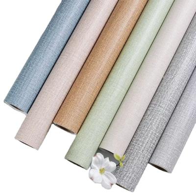 China Waterproof modern simple bedroom living room PVC wallpaper pattern fabric color interior wall coverings for home decoration for sale