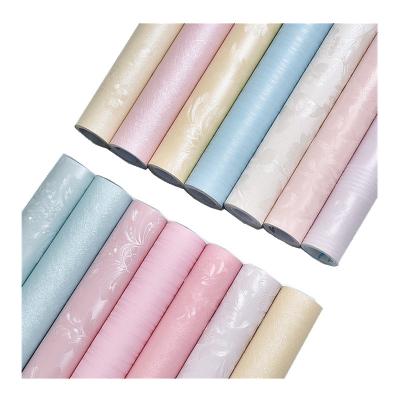 China Chinese Waterproof PVC Waterproof Self Adhesive Wallpaper Factory Solid Color Refurbished Stickers Bedroom Living Room Wallpaper for sale