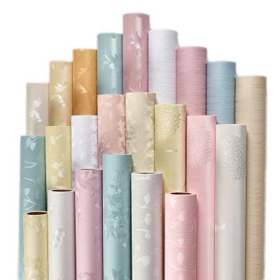 China Waterproof simple minimalist branch bedroom living room wallpaper PVC vinyl wallpaper rolls new self-adhesive waterproof wallpaper for sale