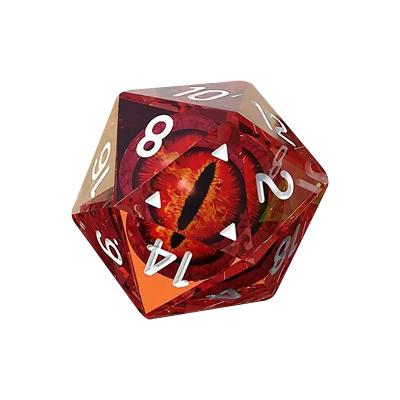 China Polygon Diamond Board Games Metal High End Variety Acrylic Material Glow In The Dark Unique Black Eye Dnd Carve for sale