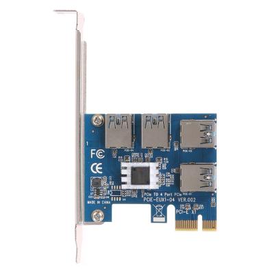 China Good Performance Eth Litecoin PCB Four Expansion Board PCI-E One To Mining Rig Computer With USB3.0 Interface X4, X8, X16 for sale