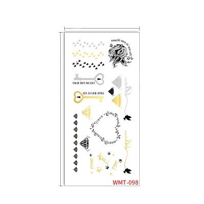 China Temporary In Stock Temporary Gold Silver Foil Body Tattoo Stickers for sale