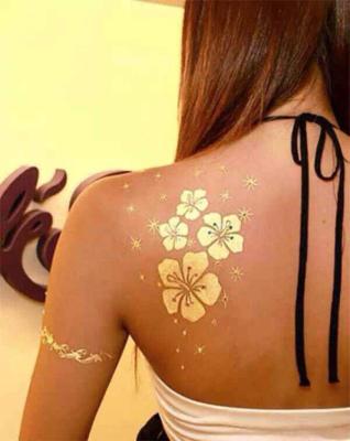 China Custom temporary waterproof henna metallic gold tattoo for women body arm tatoo/tattoo sticker for sale