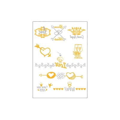 China New Fashionable Temporary Water Transfer Gold Silver Foil Tattoo Stickers for sale