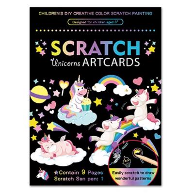 China 2021 Newest Temporary Book Scratch Art Paper Rainbow Scratch Paper Atr Set For Kids for sale