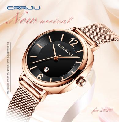 China CRRJU Chronograph Manufacturer Original Luxury Lady Diamond Woman Casual Watch Reloj de mujer for sale