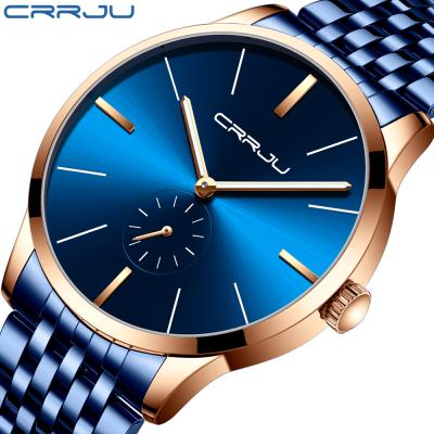 China Original factory automatic date crrju water resistant stainless steel band alloy case gold men wrist watch reloj for sale