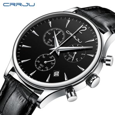 China Factory Date CRRJU Automatic Original Leather Bands Luxury Men Watch Luxury 2021 Orologio for sale