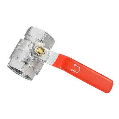 China General Danhong 1/2 Hexagonal Red 1/2 Handle 775g Long Chrome Plated Ball Valve For Outdoor for sale