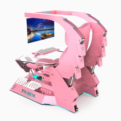 China Luxury LAPTOP DESK weightless coding booth video game computer cockpit, game racing cockipt, gaming computer chair for sale