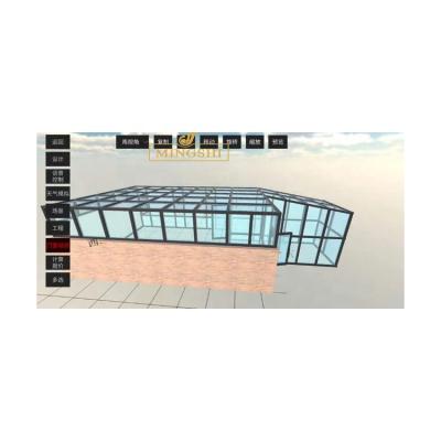 China Modern Made In China Conservatory High Quality Aluminum Modern Double Tempered Glass House Solarium for sale