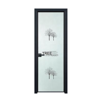 China Modern Widely Used Indoor Kitchen Tempered Glass Door Aluminum Luxury Swing Door for sale