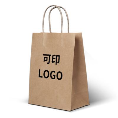 China Custom logo print kraft paper shopping bag with handle milk tea paper bag for sale