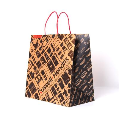 China Factory custom square bottom food takeaway packaging paper bag gift packaging kraft paper bag for sale