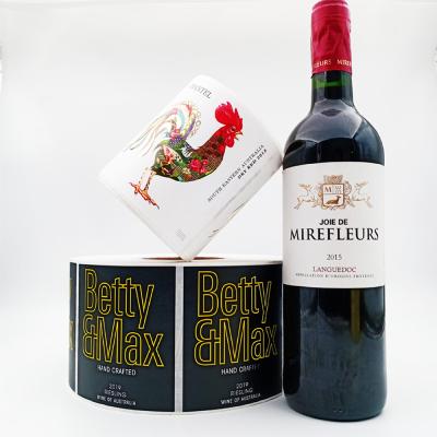 중국 Manufacturer custom red wine sticker glass bottle sticker commodity product label sticker 판매용