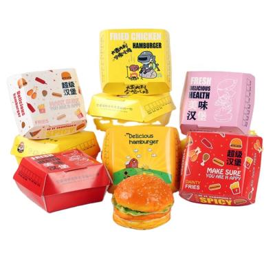 Chine Hamburger box disposable custom thick packaging carton takeaway oil-proof burger carton à vendre