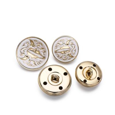 China Wholesale Dry Cleaning Engraved All Size Military Brass Enamel Metal Leg Embossed Buttons for sale