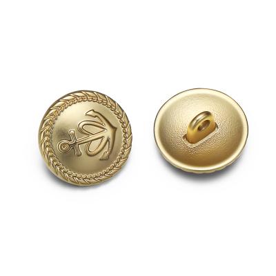 China Wholesale Dry Cleaning Gold 18MM Metal Coat Button Military Anchor Buttons For Clothes for sale