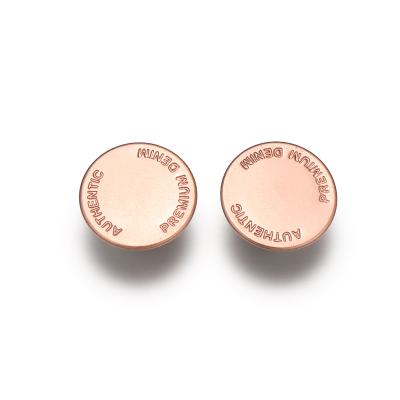 China Custom Dry Cleaning Plating Copper Brass Jean Buttons For Clothes Different Types for sale