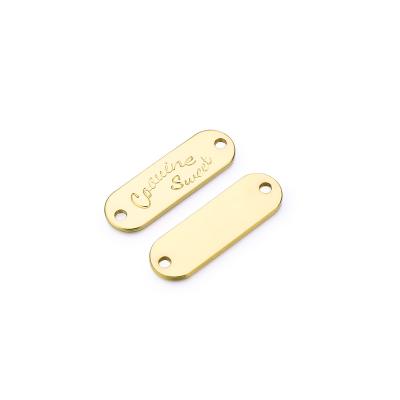 China High Quality Brand Logo Tag With Custom Europe Gold Metal Lace Logo for sale