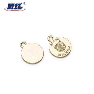 China Best Nickel Free Selling Custom Engraved Letters Logo Metal Tag Gold Zipper Pull for sale