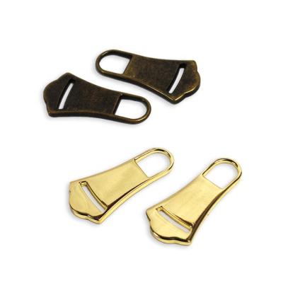 China Wholesale Nickel Free Zinc Alloy Slider Custom Metal Zipper Puller for Clothes for sale