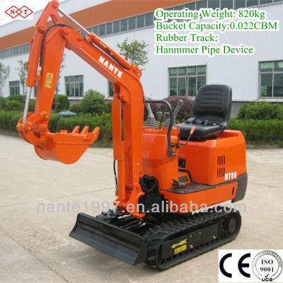 China 0.8t Crawler Mini Digger 820kg Mini Excavator For Garden 0.022m3 for sale