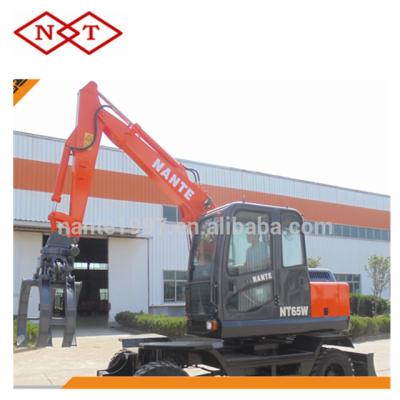 China Nante NT65w 6 Ton Wheel Excavator For Sale 0.3m3 for sale