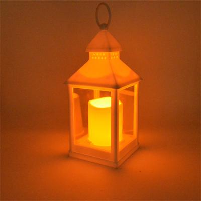 China 2020 Hot Selling Wholesale Home Decoration Garden Hanging Outdoor Candle Plastic White Lantern for sale