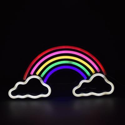 China Custom Decorative 5w LANDSCAPE Rainbow Cloud Usb Sign Small Neon Led Light Wall Art For Home for sale