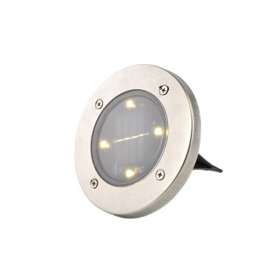 China Hot Selling Ground Garden Solar Garden Lights Led Solar Powered Inground Solar Lamp Stainless Steel Disc Light for sale