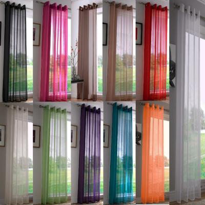 China Shaoxing factory cheap ready made sheer pure polyester voile curtain for sale