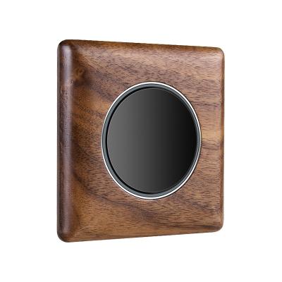 China Easy Installation Solid Wood Black Wood Grain EU UK LED Socket Wall Walnut Retro Switch Electrical Outlet YINKA 15 Amp for sale