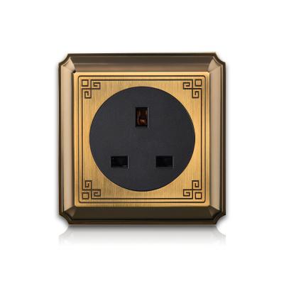 China Easy installation YINKA household appliances wall switch panel brass zinc alloy color luxury electric light UK EU socket for sale