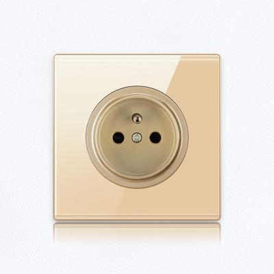 China YINKA New Home Decoration DIY Gold Tempered Glass Panel Switch Wall Switch and Easy Plug Safety and Stability for Home for sale